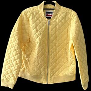 Levi's Women's Diamond Quilted Bomber Jacket Quilted Light  yellow XL